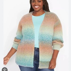 Lane‎ Bryant Chunky Knit Cardigan Wool Blend Size 22/24
